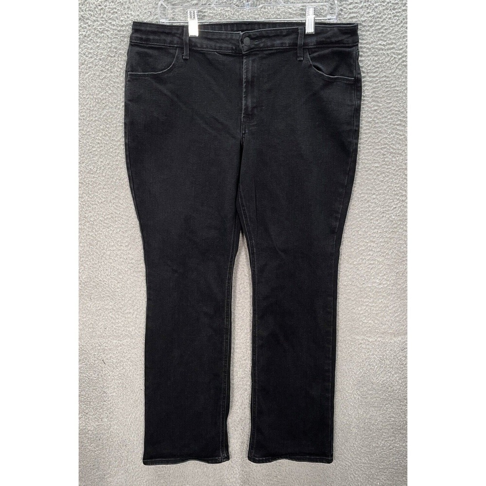 Old Navy Jeans Womens 14 Black Denim Mid Rise Boot Cut Stretch Dark Wash Preppy